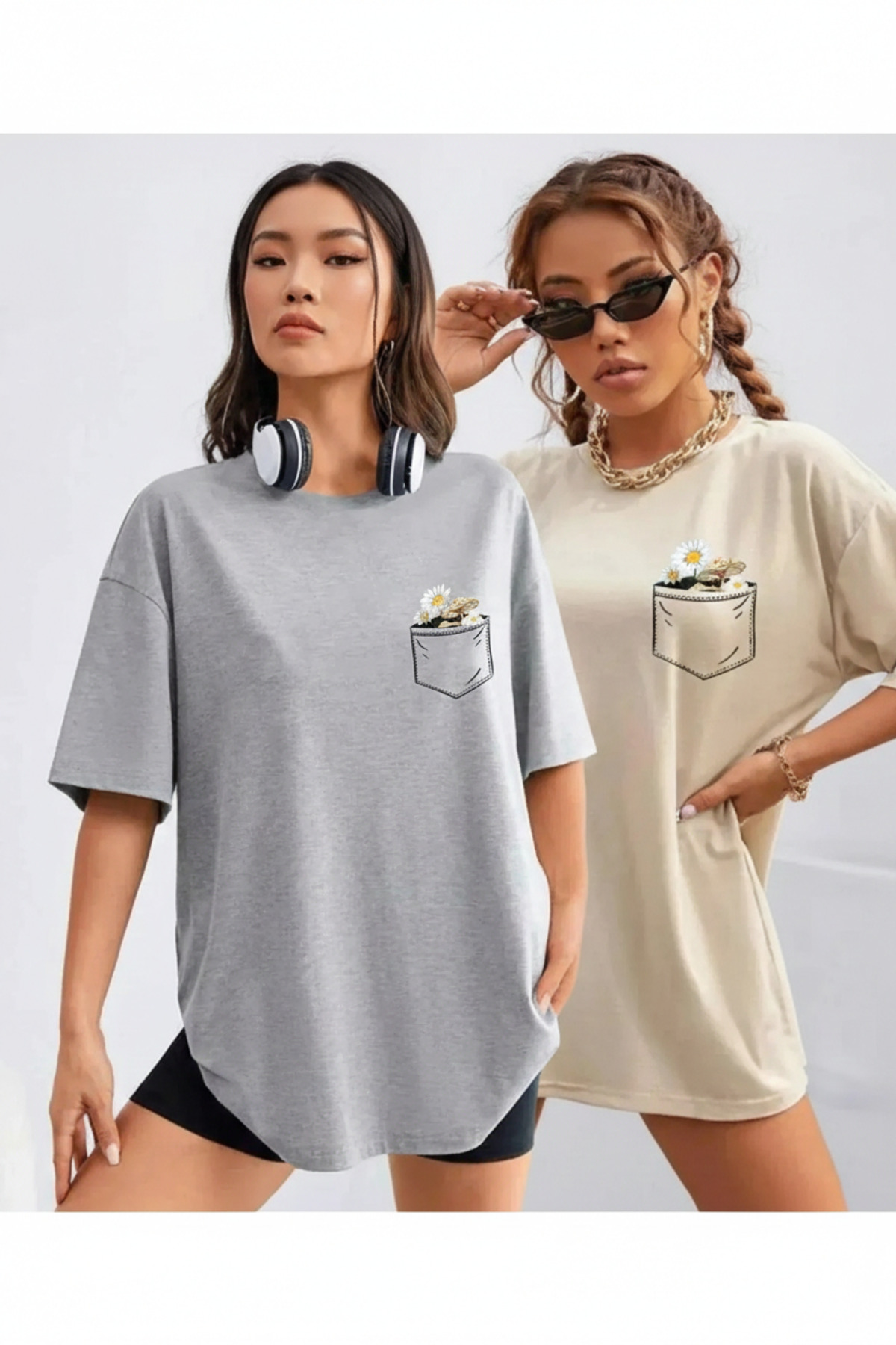 2-Pack WOMEN'S PLUS SIZE PRINTED T-SHIRT
