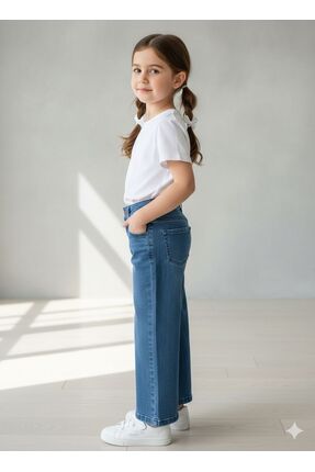 Musti kids Kız Çocuk Lacivert Baggy Jean Pantolon
