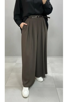 Elikra PİLELİ ETEK PANTOLON KAHVERENGİ