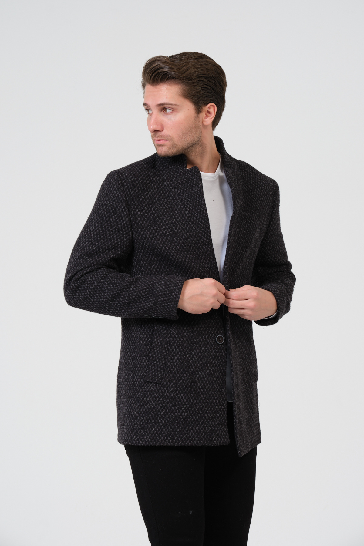 VALUE FASHION  Erkek Slim Fit Kaşe Kaban, Ceket, Mont - Görsel 7