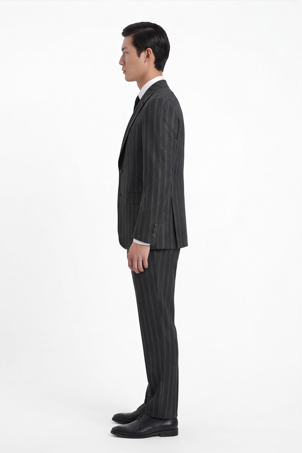 Giotelli  Erkek Viskon Karışımlı 8 Drop Klasik Siyah Yelekli Takım Elbise - Görsel 3