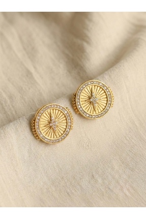 stainless steell Mengüer 18 Ayar Altın Kaplama Çelik Zirkon Taşlı Kuzey Yıldı...