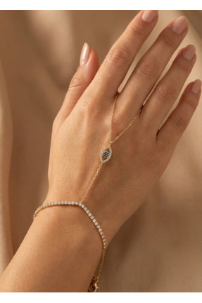 MORVICA Paslanmaz Gold Renkli Nazar Model Şahmeran Çelik Bileklik