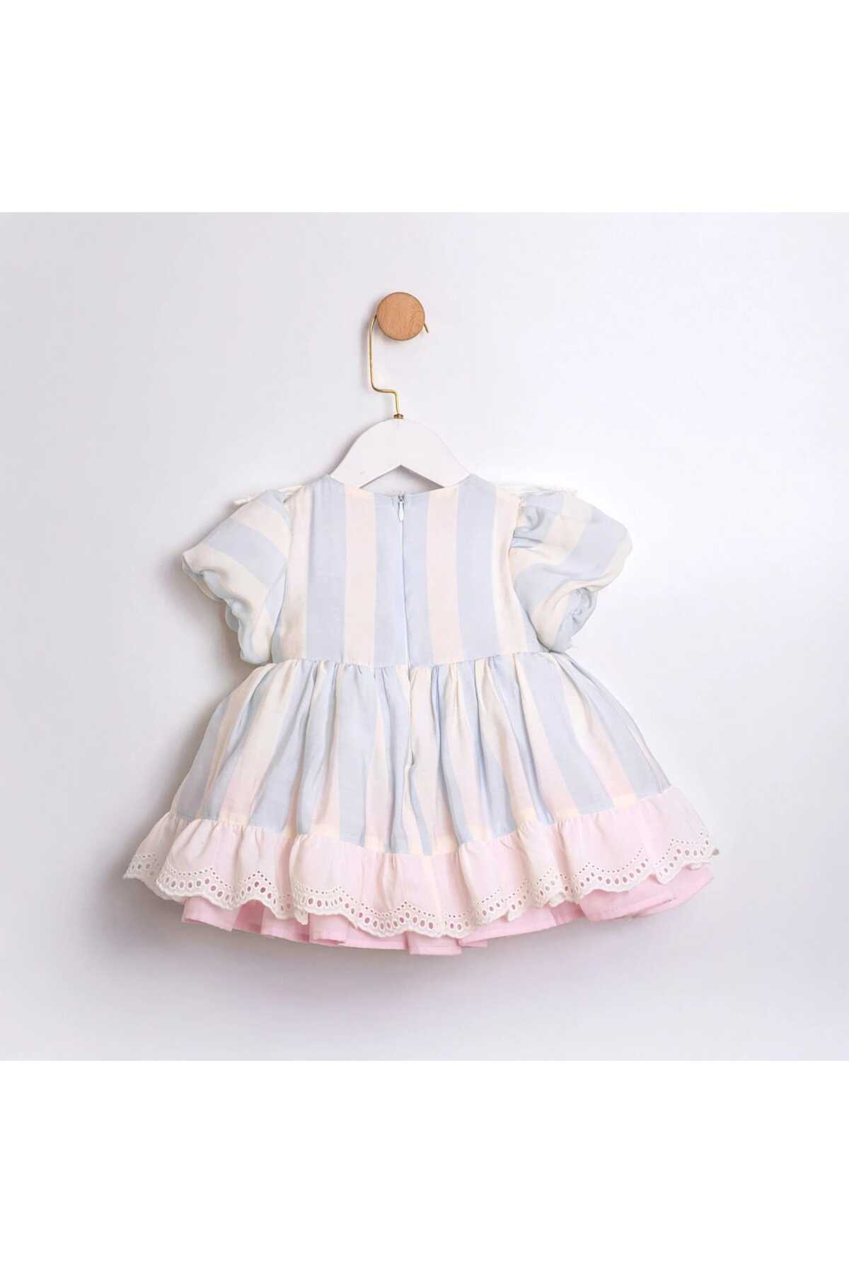 ministok Carousel Nakış Detaylı Kız Bebek Elbise fotoğrafı 2 (önizleme)