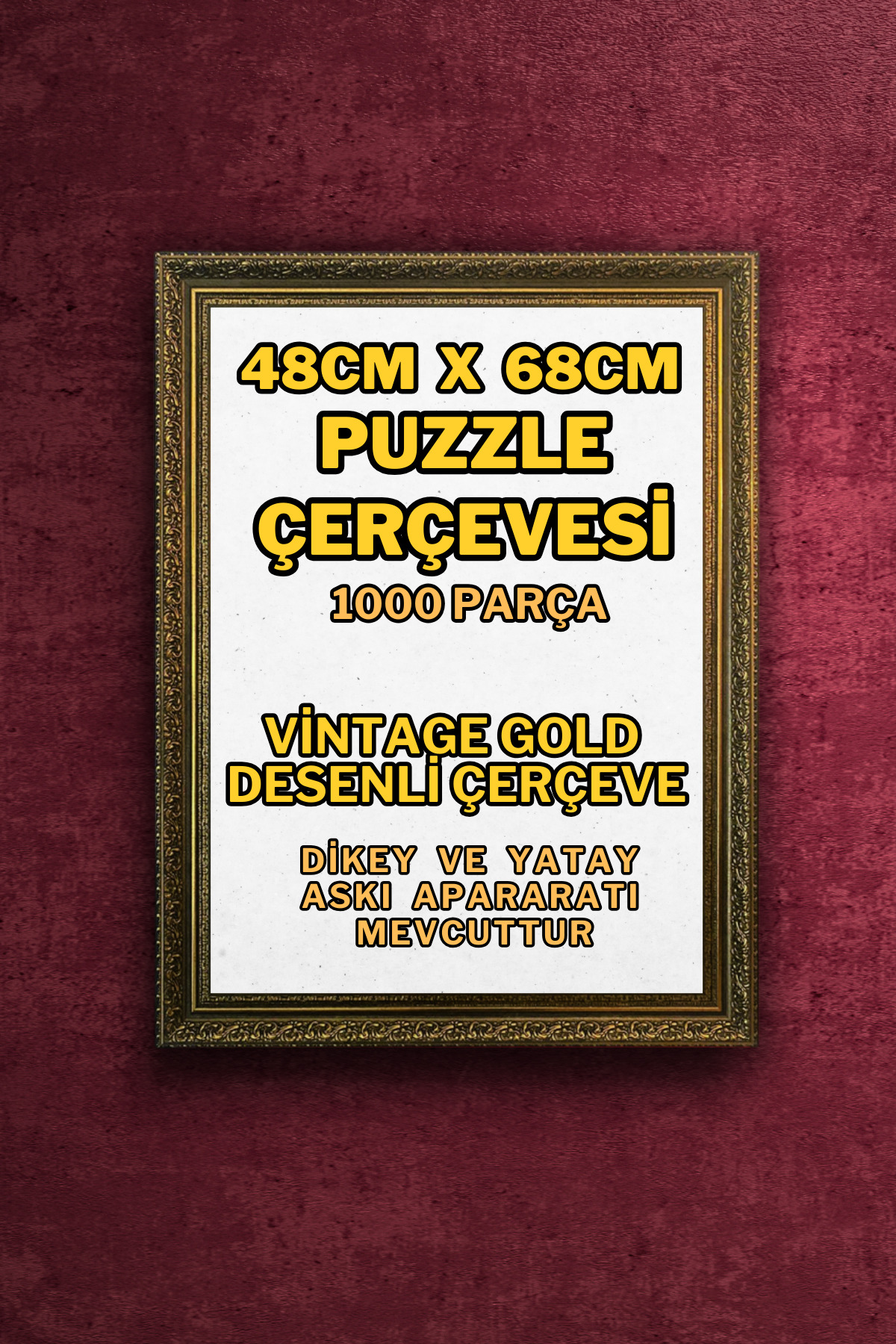 FurelArt Puzzle Çerçevesi - 48x68 cm - 1000 parça 1000lik