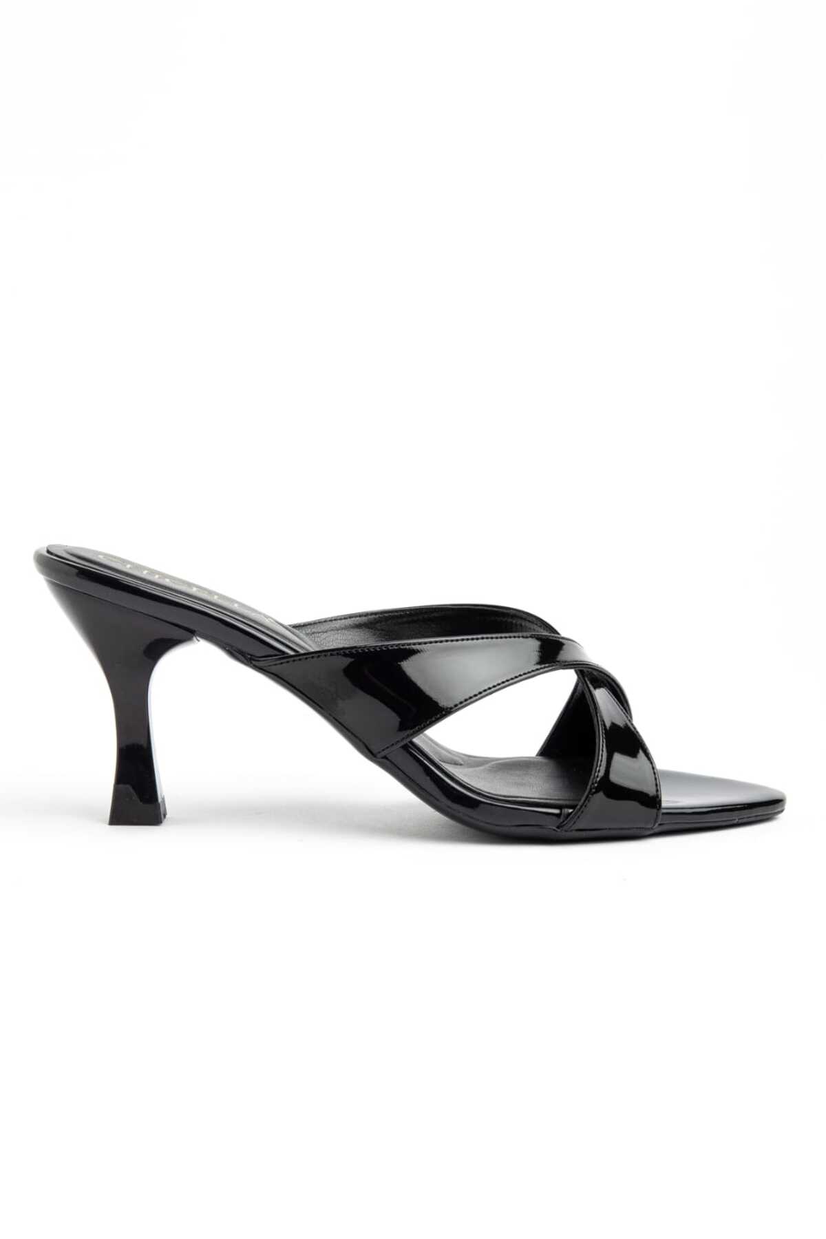 Cannes Women's Heeled Slippers with Cross Stripes