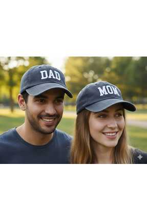 Betülce Vintage Eskitme Unisex DAD / MOM Yazılı Pamuk Şapka