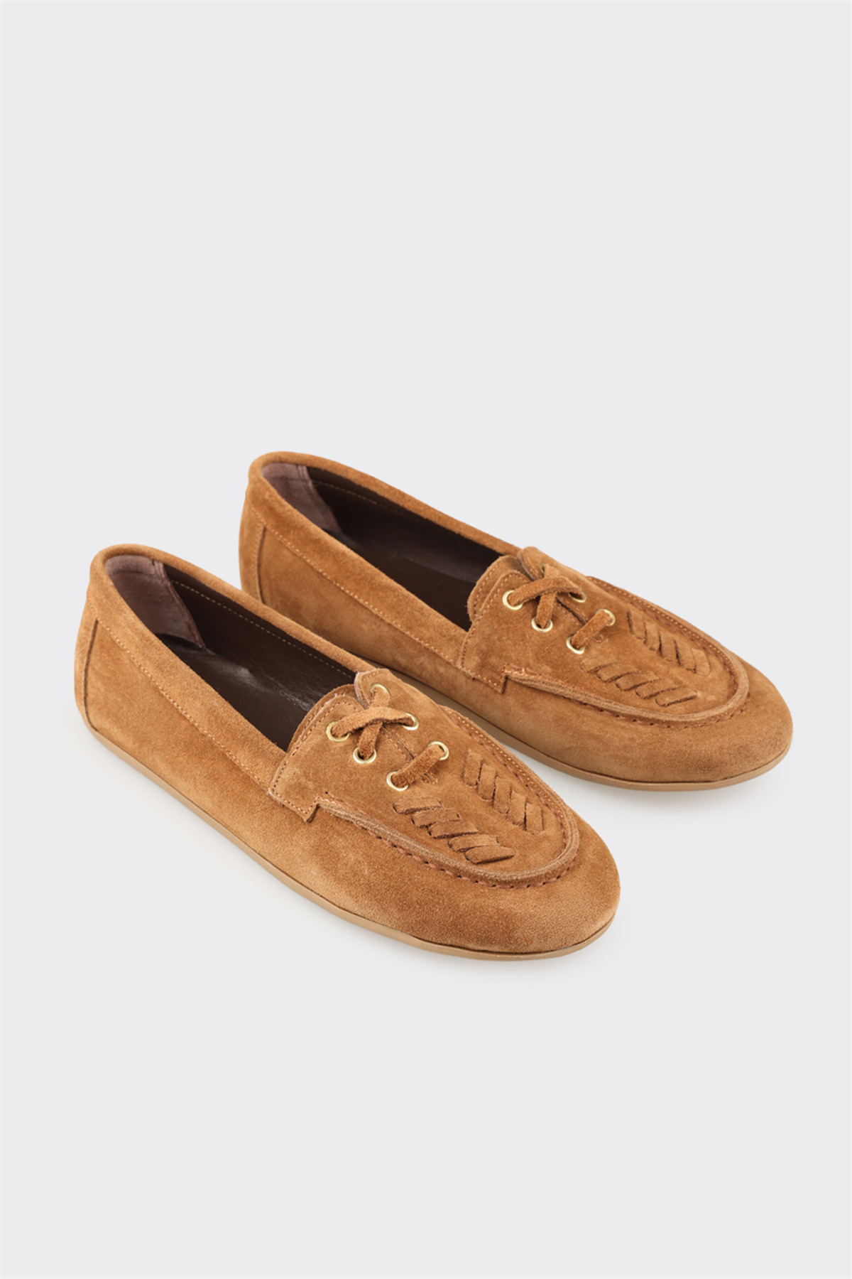 Elle Shoes Taba Deri Kadın Günlük Ayakkabı görsel 2
