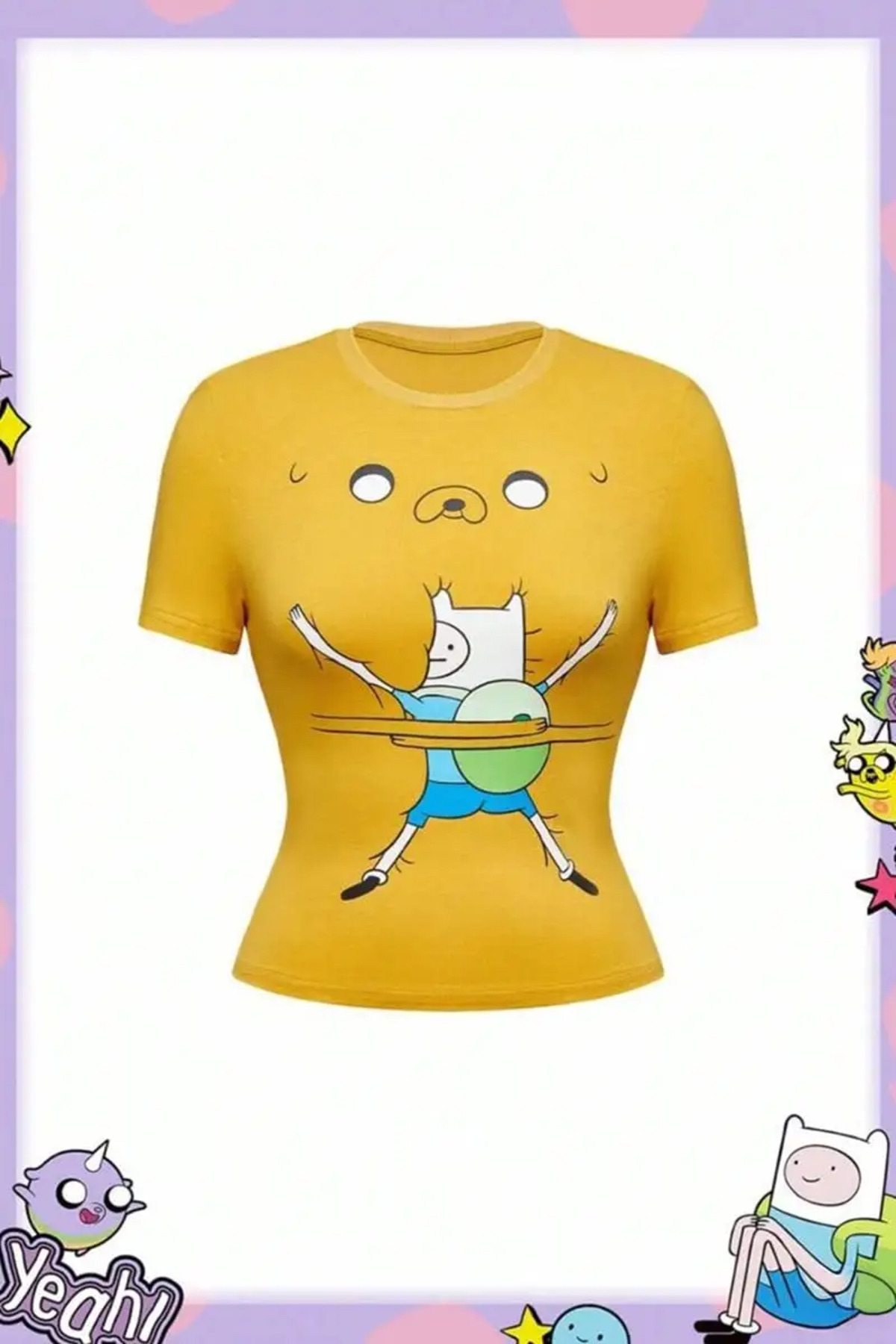 Adventure Time Fin and Jack Y2K Short Sleeve Crop