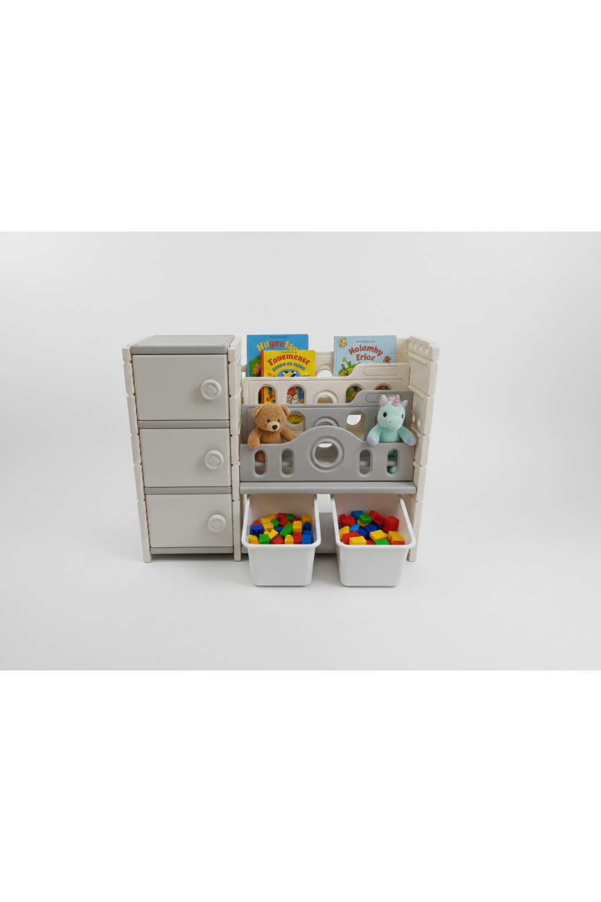 کتابخانه Montessori MontiCastle برای کودکان و organizer بزرگ برای اسباب بازی