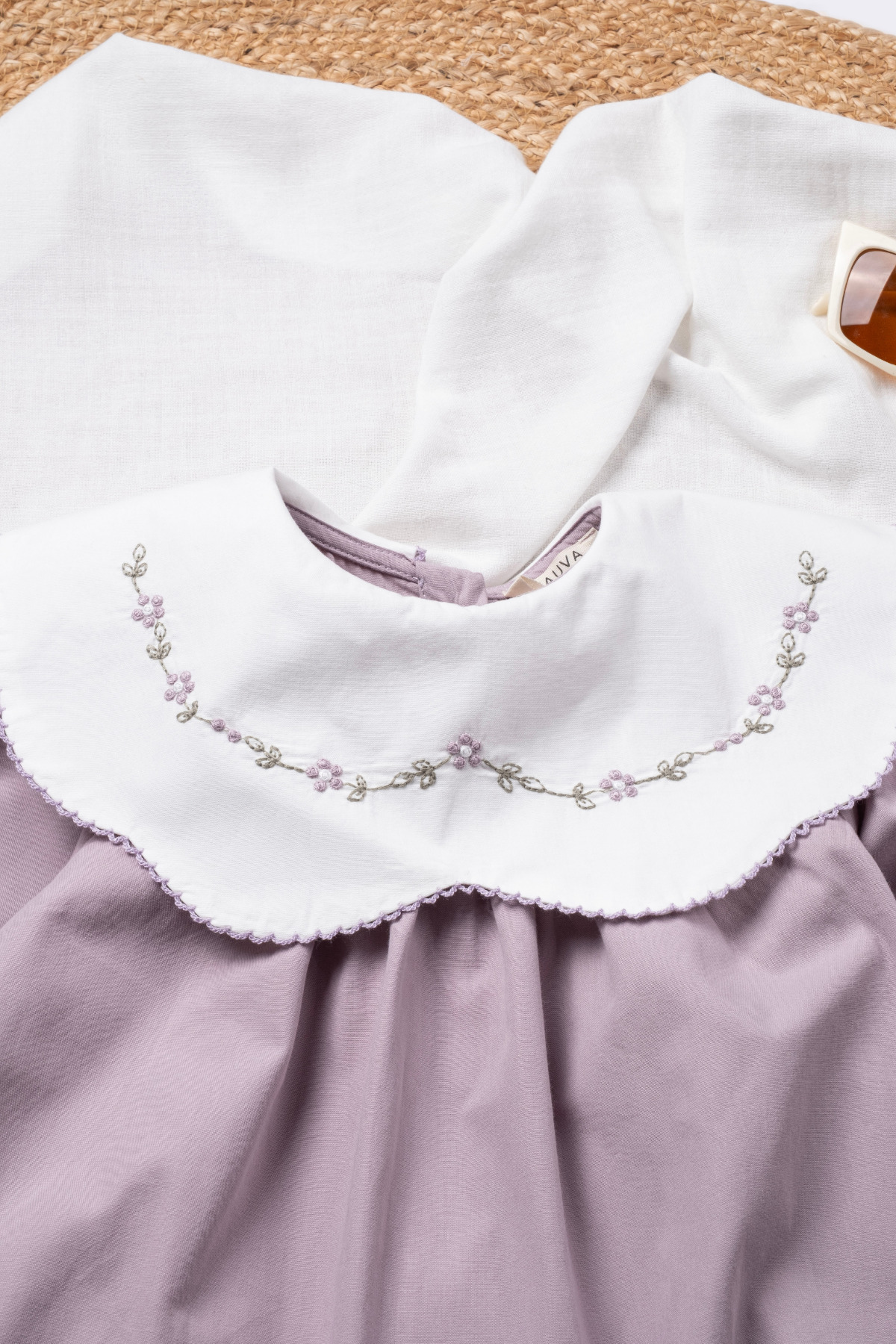 Vauva Nakışlı Elbise Kız Çocuk Yakalı Nakış Detaylı Bayramlık Elbise fotoğrafı 4 (önizleme)