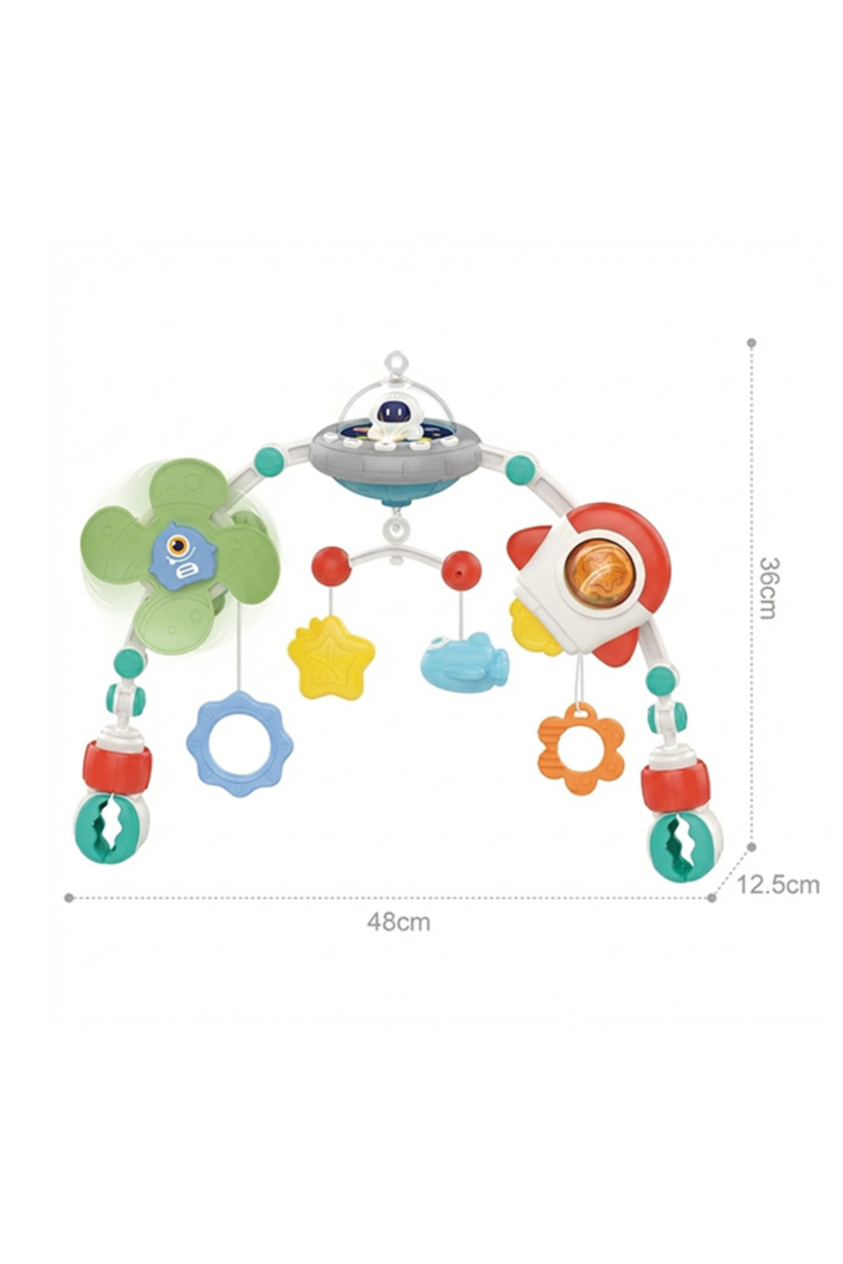Gokidy Uzay Temalı Işıklı Müzikli Çıngıraklı Dönence fotoğrafı 5 (önizleme)
