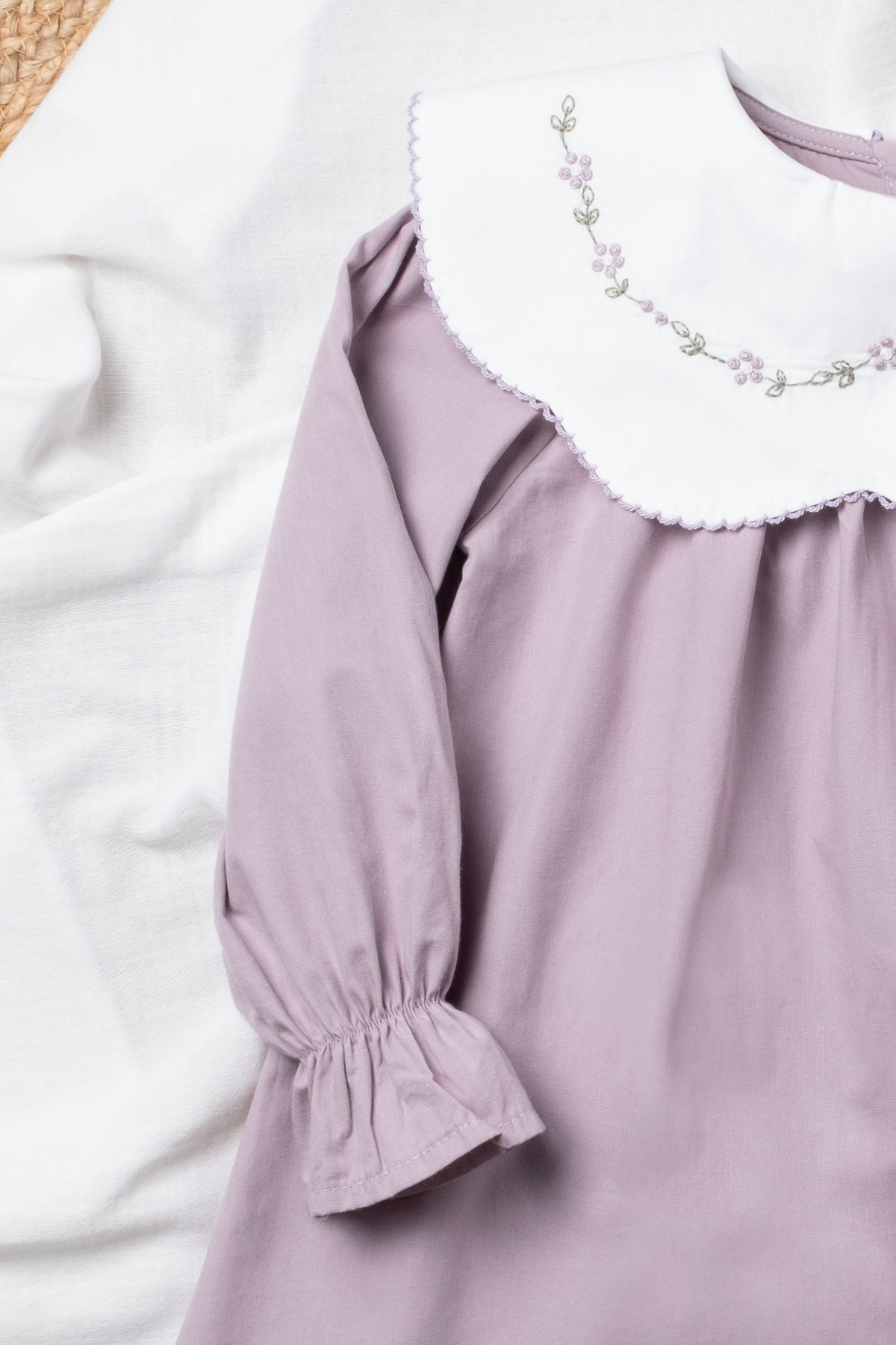 Vauva Nakışlı Elbise Kız Çocuk Yakalı Nakış Detaylı Bayramlık Elbise fotoğrafı 3 (önizleme)