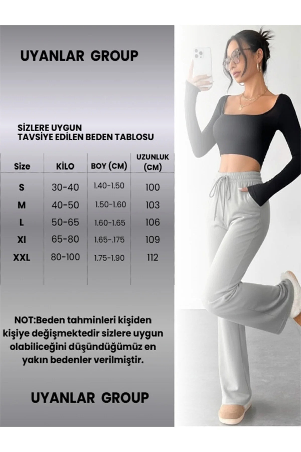 LAUSRA  2'li Eşofman Altı Erkek - Siyah & Gri Yüksek Bel Cepli Rahat Kesim Baggy Eşofman Altı - Görsel 8