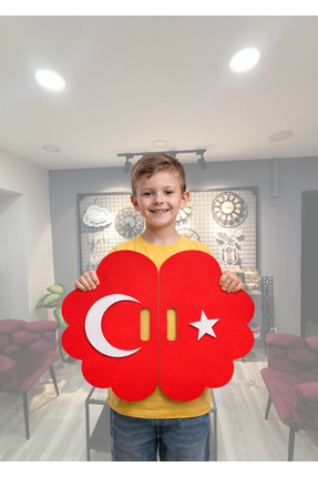 BekTek Gösteri İçin Ahşap Türk Bayrağı Figürü 36x30(KÜÇÜK BOY)