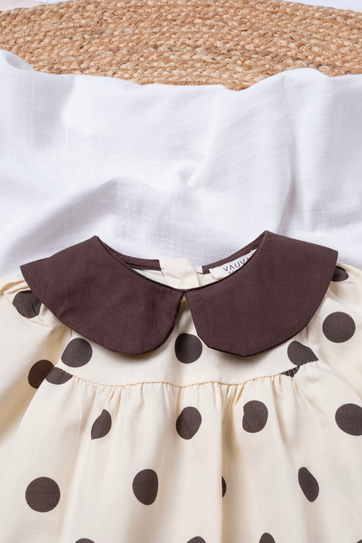 Vauva Bebek Çocuk Elbise Yaka Detaylı Baskılı Bayramlık Poplin Elbise fotoğrafı 4 (önizleme)