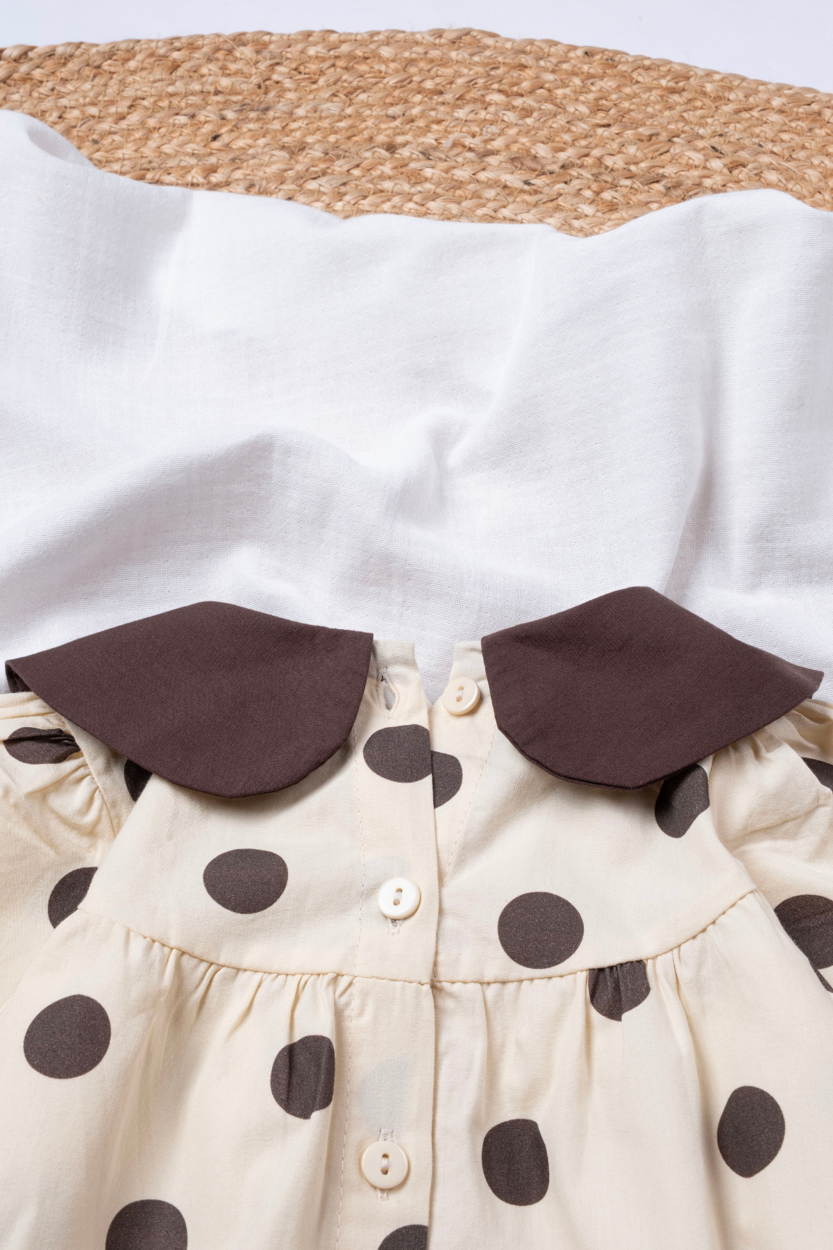 Vauva Bebek Çocuk Elbise Yaka Detaylı Baskılı Bayramlık Poplin Elbise fotoğrafı 5 (önizleme)