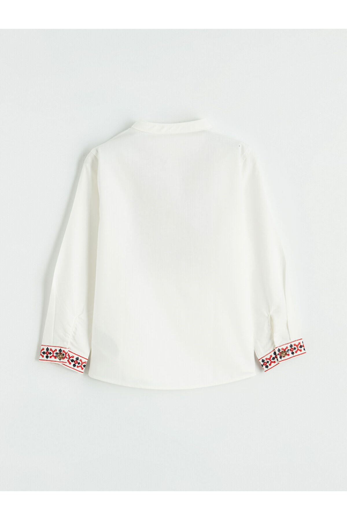 LC Waikiki Elsiva Collection Ekru Hakim Yaka Erkek Bebek Nakışlı Poplin Gömlek fotoğrafı 3 (önizleme)