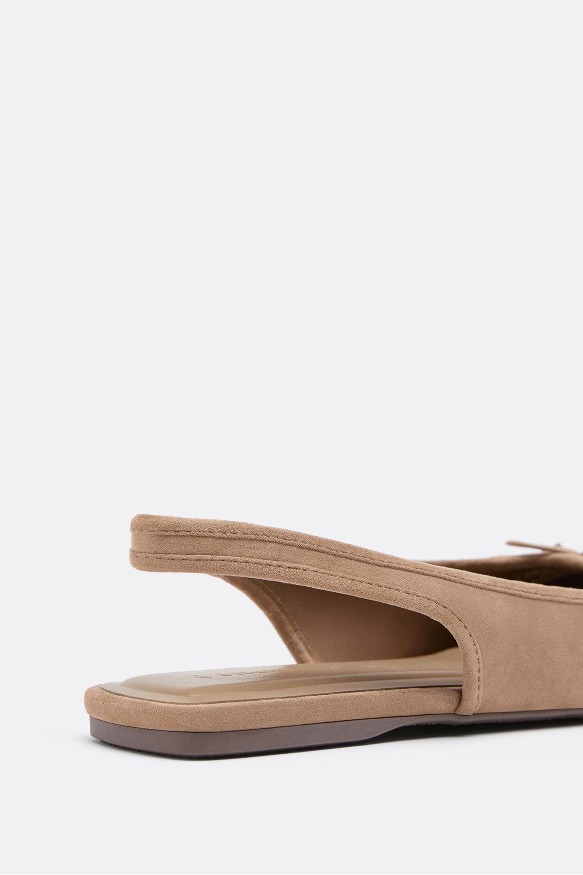 Stradivarius  Destalonlu suni deri babet - Görsel 3