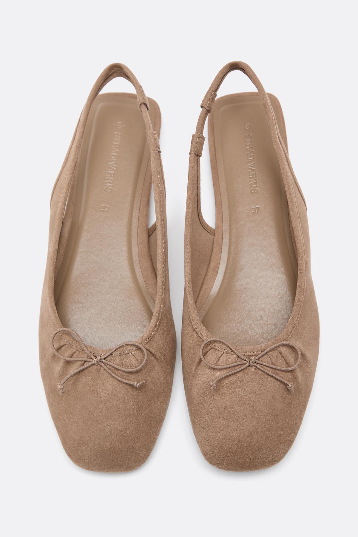 Stradivarius  Destalonlu suni deri babet - Görsel 2