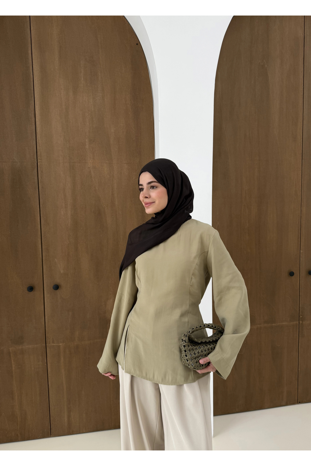 MODA AKSA  2019 YIRTMAÇLI BLUZ YEŞİL - Görsel 2