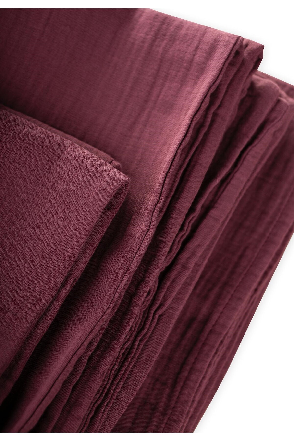 Cigit Keseli Müslin Nevresim Takımı 100X135 cm +/ - 3cm Çarşaf 120X150 Yastık 35X45 cm Mürdüm fotoğrafı 3 (önizleme)