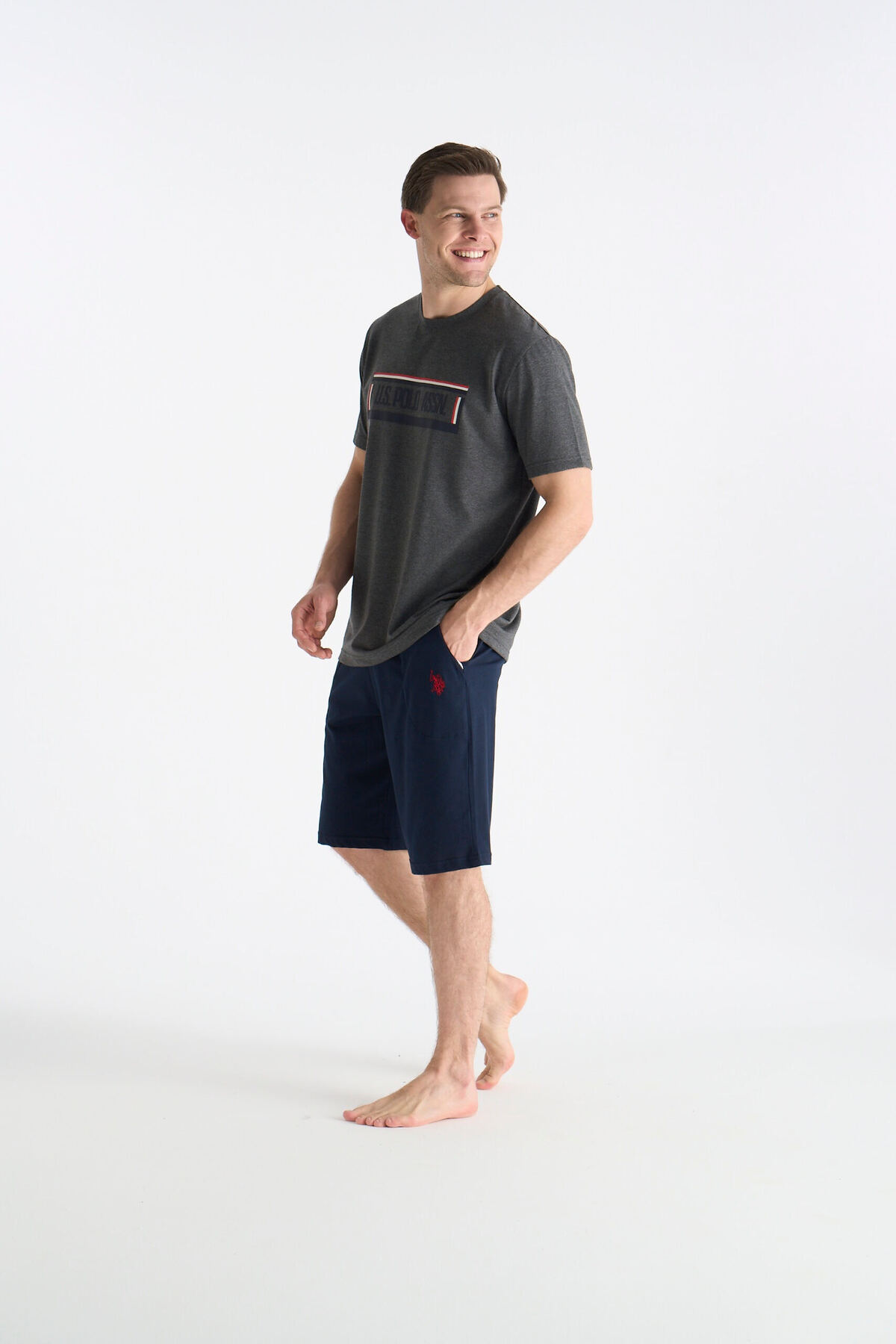ست پیژامه و لباس خواب مردانه یقه گرد | یو اس پولو U.S. Polo Assn. 19-tway-006 TR - تصویر 2