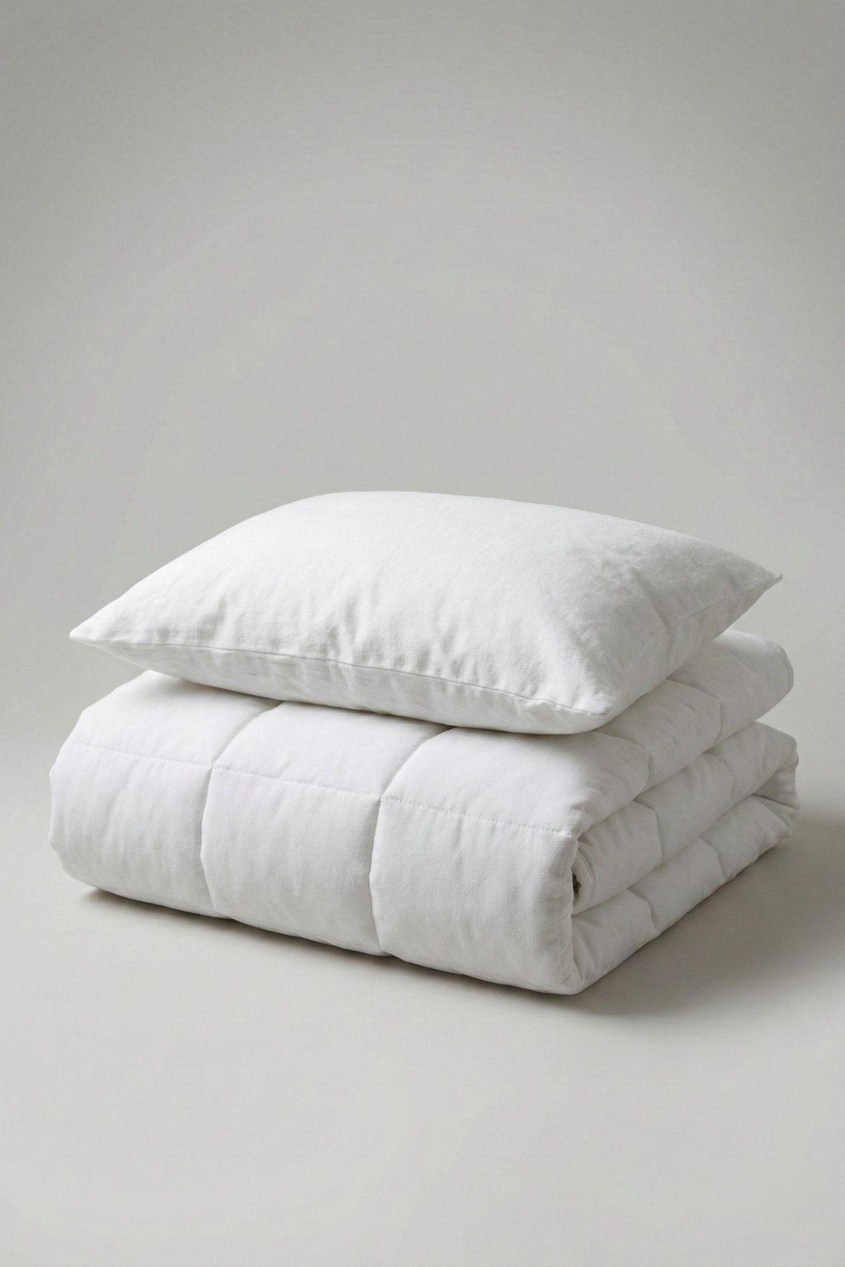 Single Microfiber Duvet + Pillow Set 155x215 cm - Anti Allergic Washable Silicone Filling