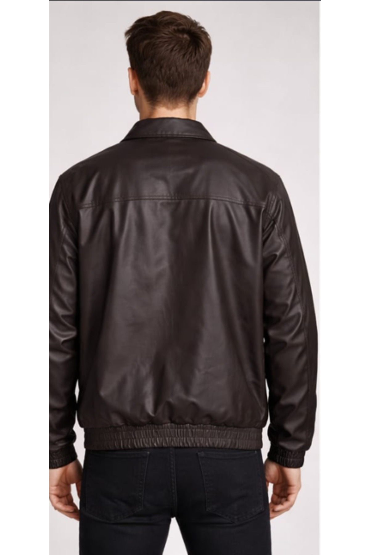 Rowsmen  Oversize Erkek KAHVERENGİ Deri Ceket - Görsel 4