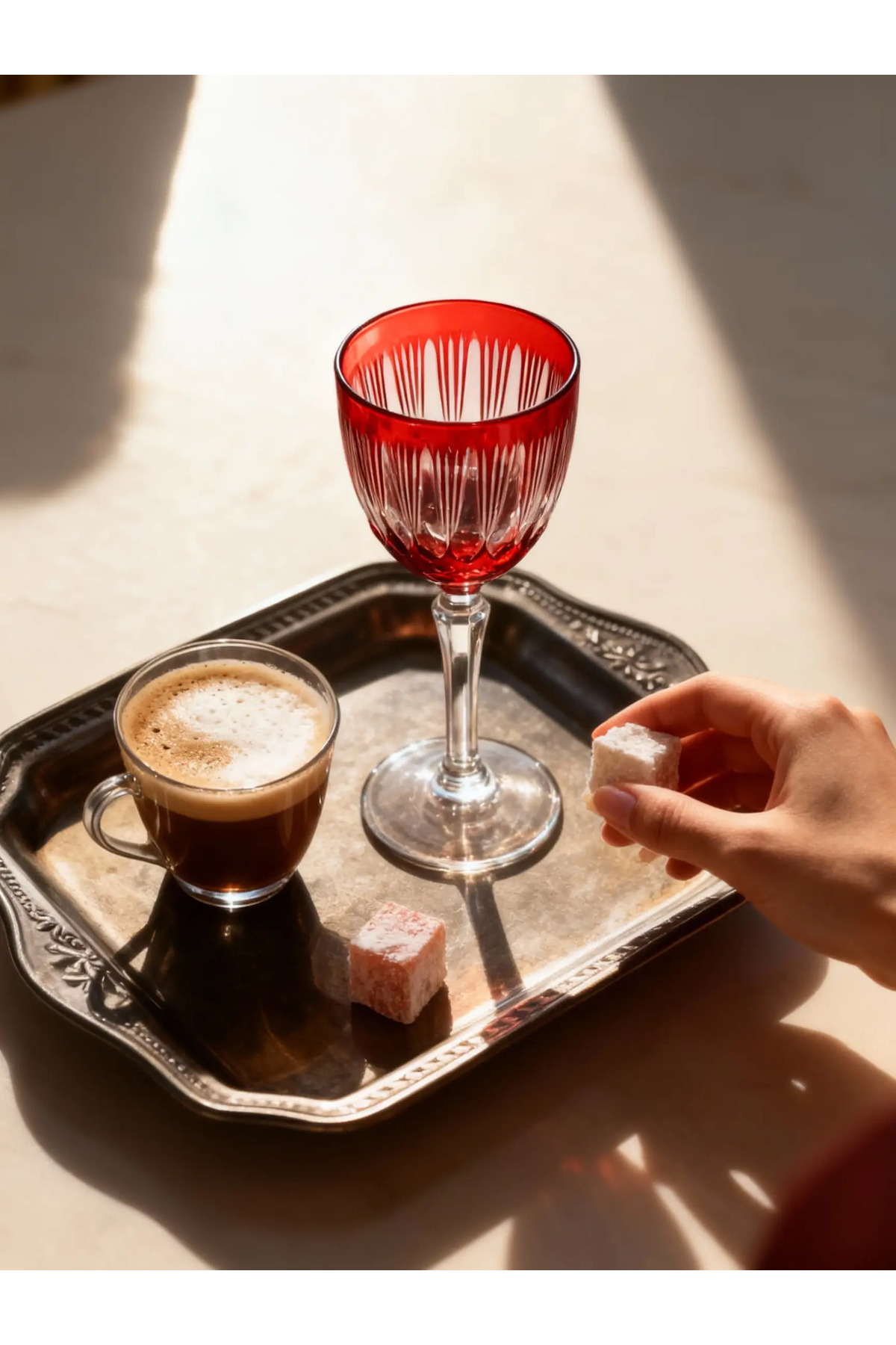 Margerie Grape Vintage Hand-Cut Crystal Glass 165cc | Coffee-Side Water & Sherbet Glass