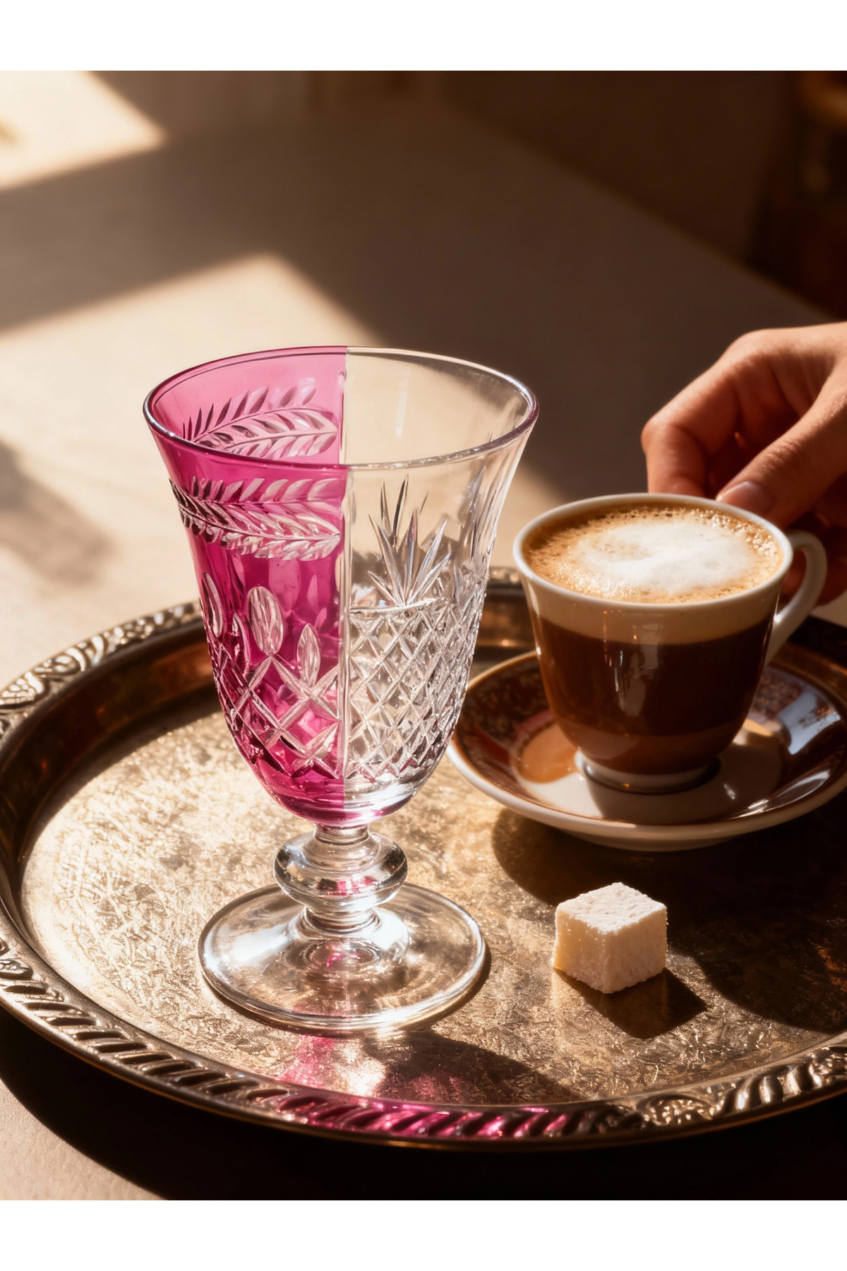 Margerie Aurel Hybrid Hand-Cut Glass 200cc | Water & Coffee Side Glass