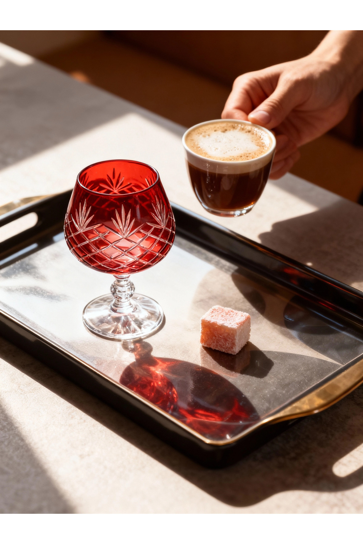 Margerie Ara Bohemia Crystal Hand-Cut Glass 250cc | Coffee Side & Water Glass