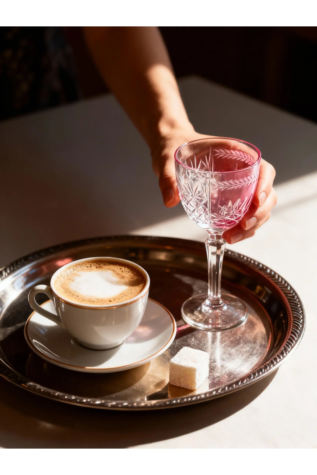 Margerie Aurel Hybrid Vintage Hand-Cut Antique Crystal Goblet 165cc | Coffee-Side Water