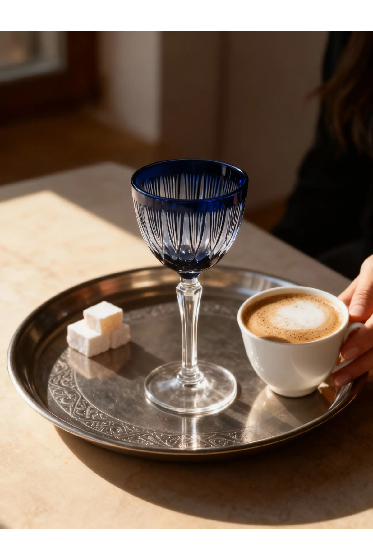 Margerie Grape Vintage Hand-Cut Crystal Glass 165cc | Coffee-Side Water & Sherbet Glass