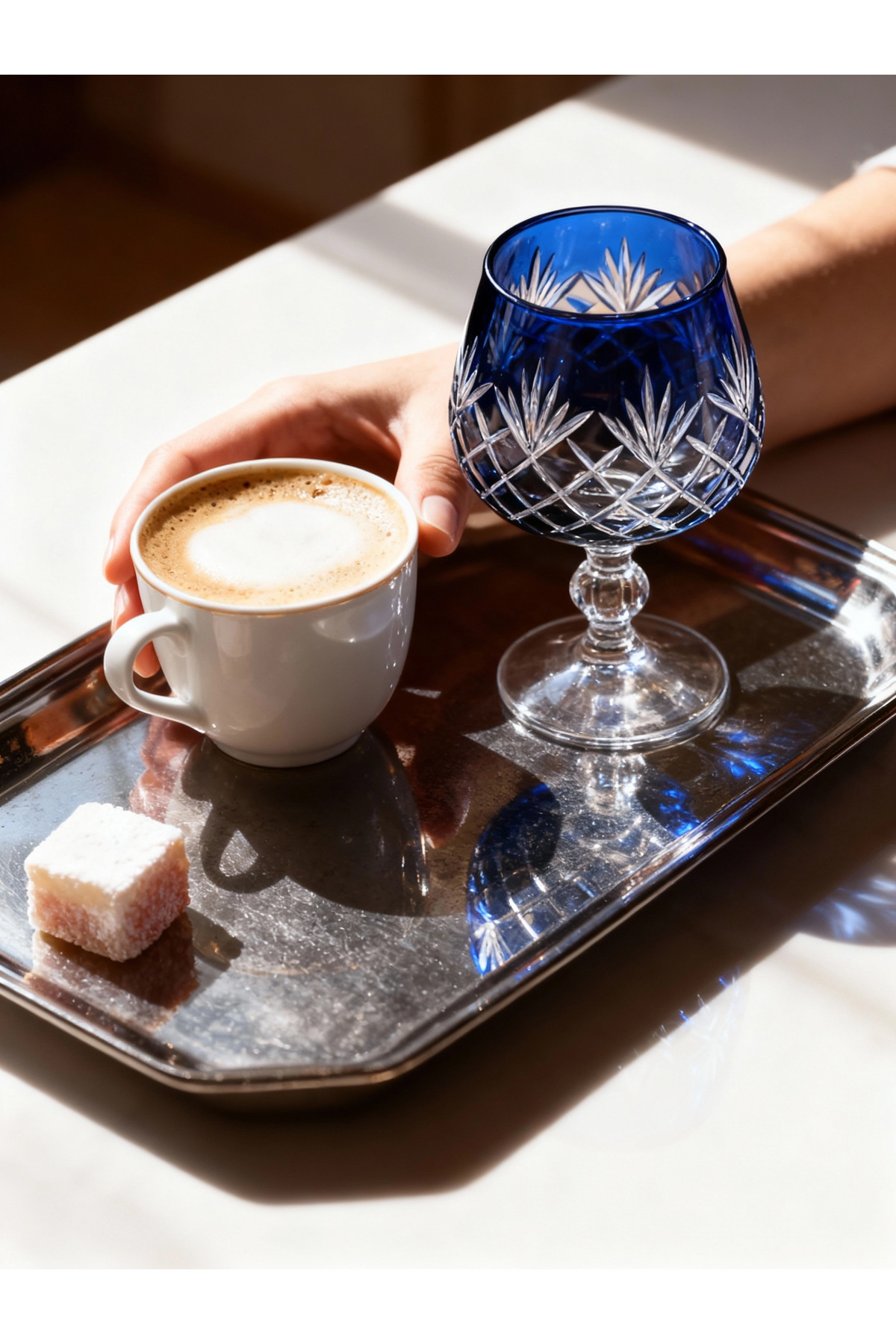 Margerie Ara Bohemia Crystal Hand-Cut Glass 250cc | Coffee Side & Water Glass