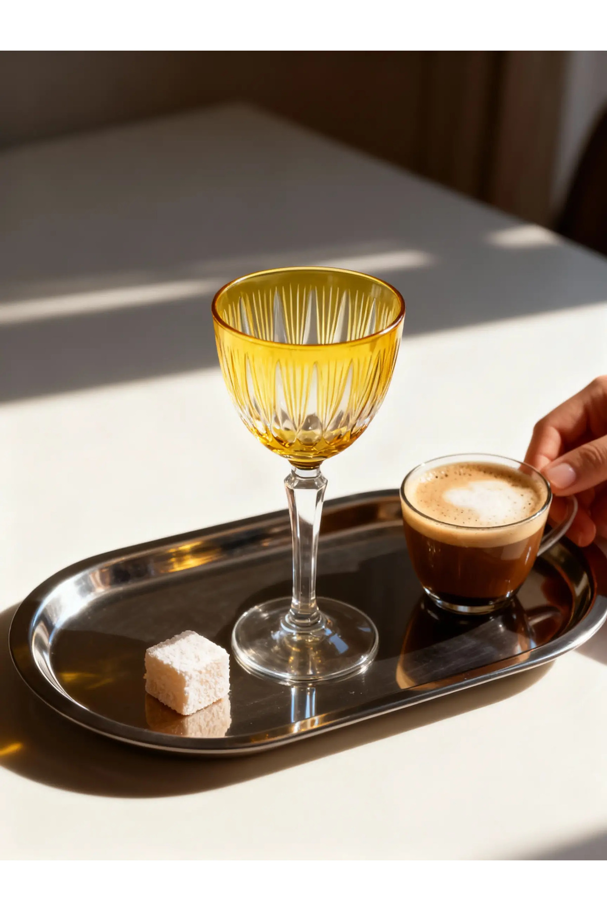 Margerie Grape Vintage Hand-Cut Crystal Glass 165cc | Coffee-Side Water & Sherbet Glass