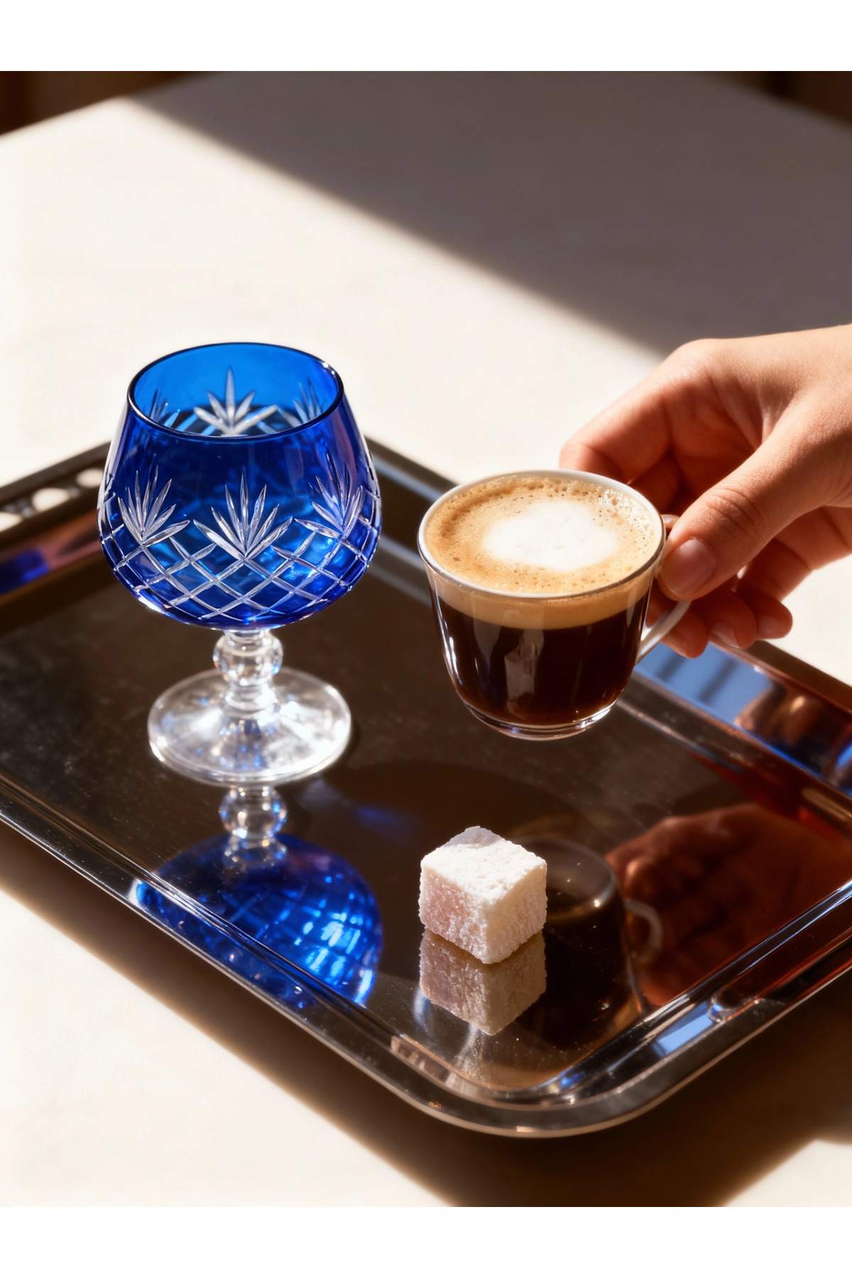 Margerie Ara Bohemia Crystal Hand-Cut Glass 250cc | Coffee Side & Water Glass