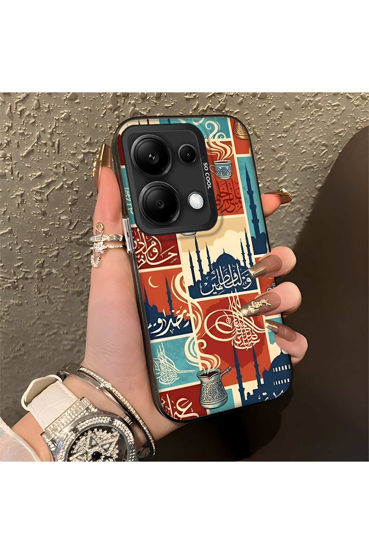 Redmi Note 13 Pro 4G Compatible Silicone Edge Hard Back Anti Fall Phone Case Traditional Culture