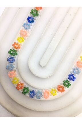 Boncuk Evaastore Çok Renkli Çiçek Model Kum Kolye evaa0027