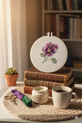 kanaviçe kasnak 16 cm çiçek el işi