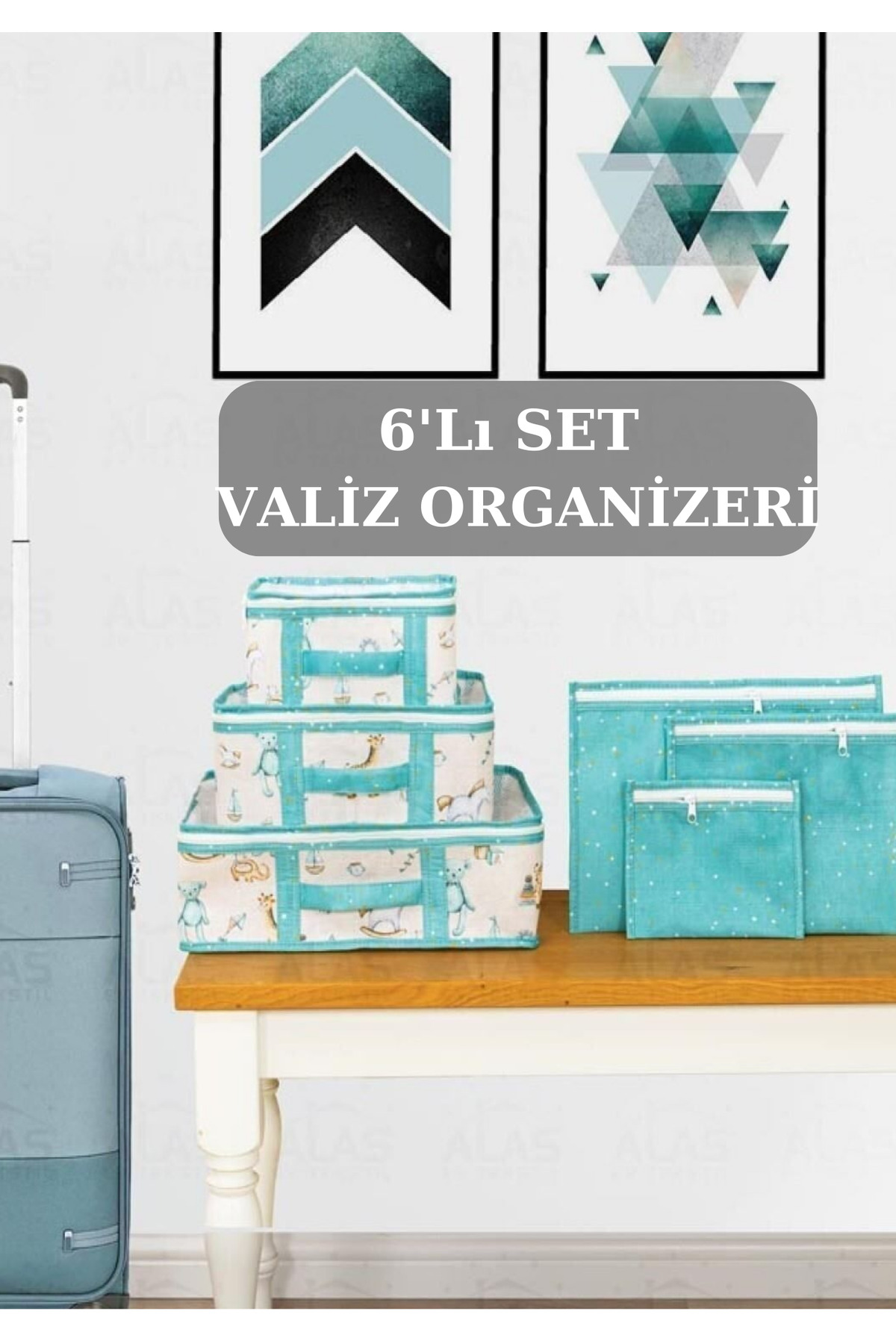 PONÇİK BEBEK 7'li SET Baby Bakım Çantası Doğum Öncesi Sonrası Çantası & Seyahat Hastahane Valiz Organizeri Seti fotoğrafı 5 (önizleme)