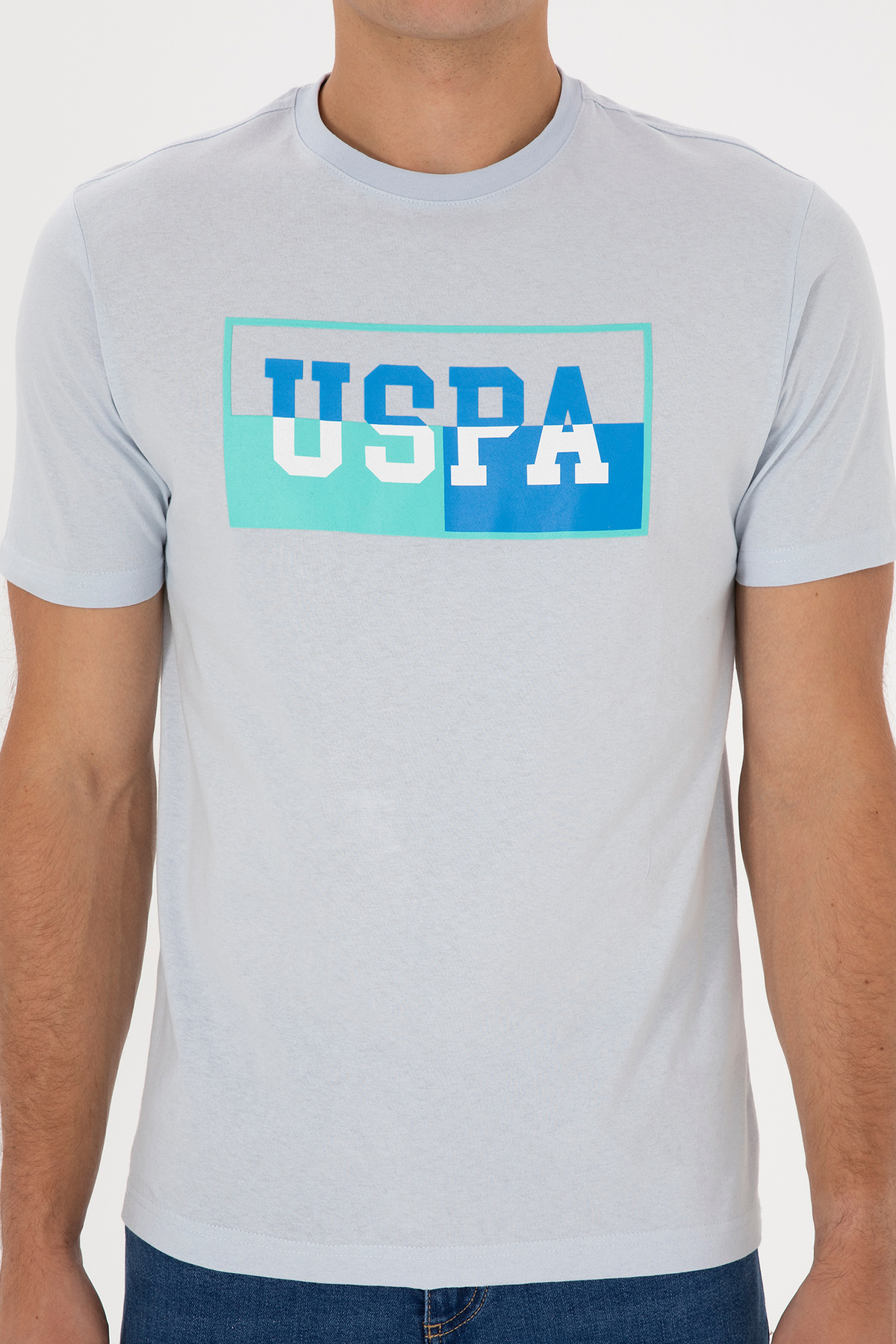 U.S. Polo Assn.  Erkek Regular Fit Bisiklet Yaka Açık Mavi Tişört 50324859-VR003 - Görsel 6