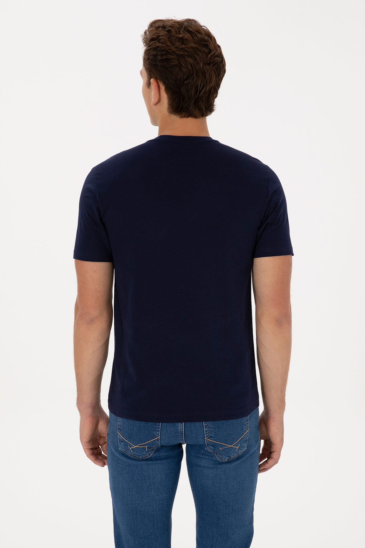 U.S. Polo Assn.  Erkek Regular Fit Bisiklet Yaka Lacivert Tişört 50324859-VR033 - Görsel 5