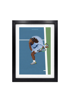 KAYNOCK Serena Williams, Tenis Poster Tablo Siyah Çerçeve