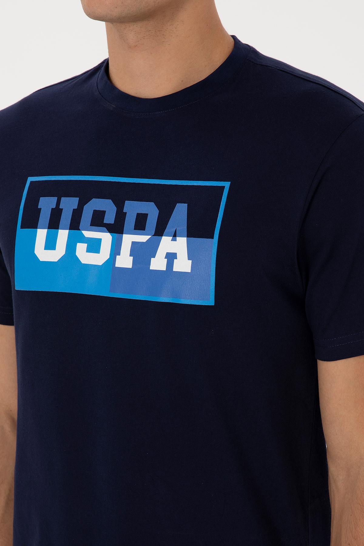 U.S. Polo Assn.  Erkek Regular Fit Bisiklet Yaka Lacivert Tişört 50324859-VR033 - Görsel 7