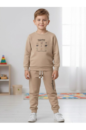 Bebolly İkili Takım Beep Baskılı Uzun Kol Beli Lastikli Pamuklu Mevsimlik Eşo...