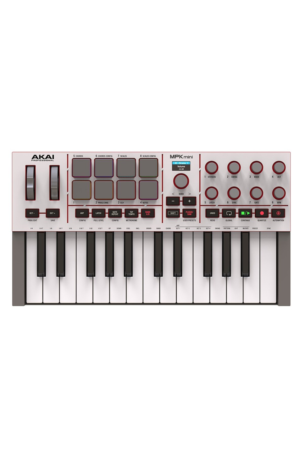 AKAI MPKMINI 4 Beyaz Müzik Prodüksiyonu 25 Mini Tuş MIDI Klavye