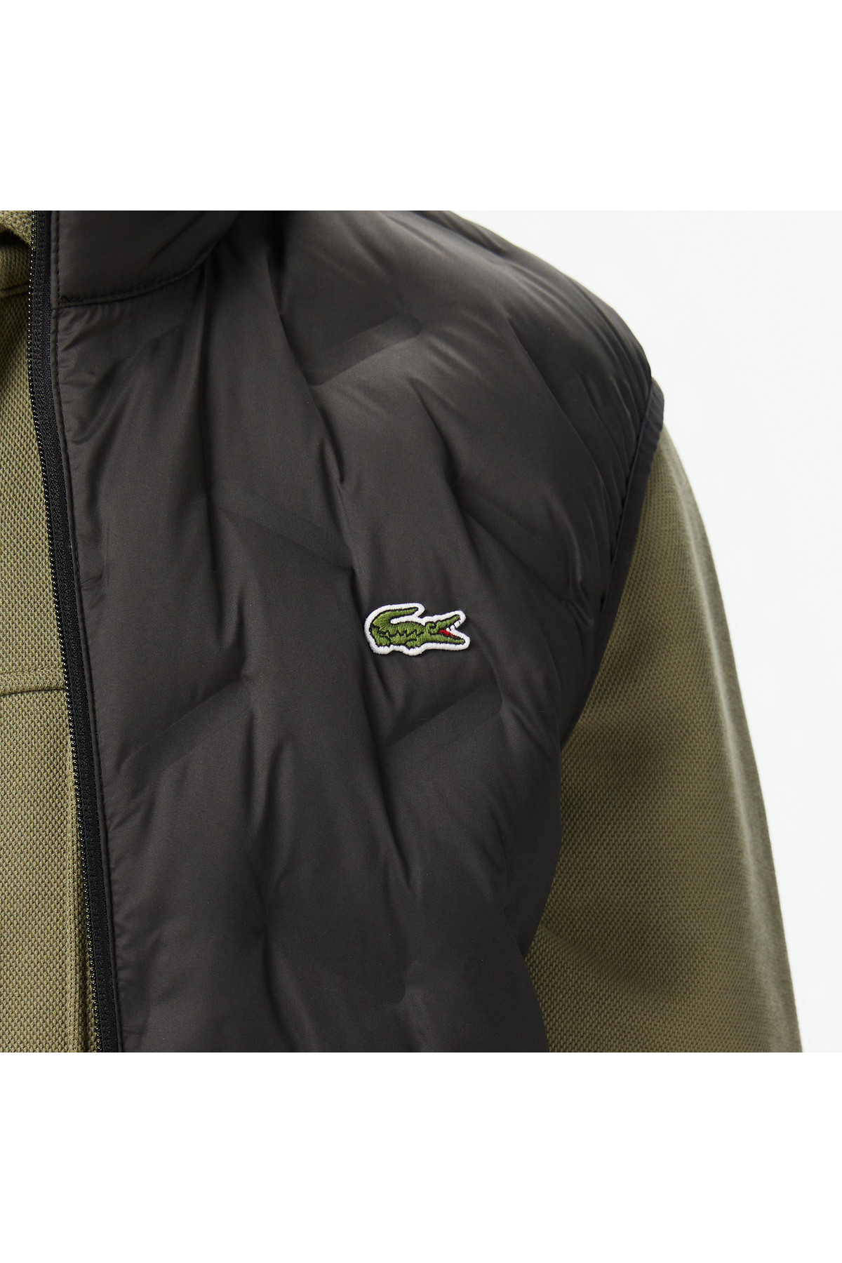 Lacoste Erkek Regular Fit Dik Yaka Kapitone Siyah Yelek görsel 7