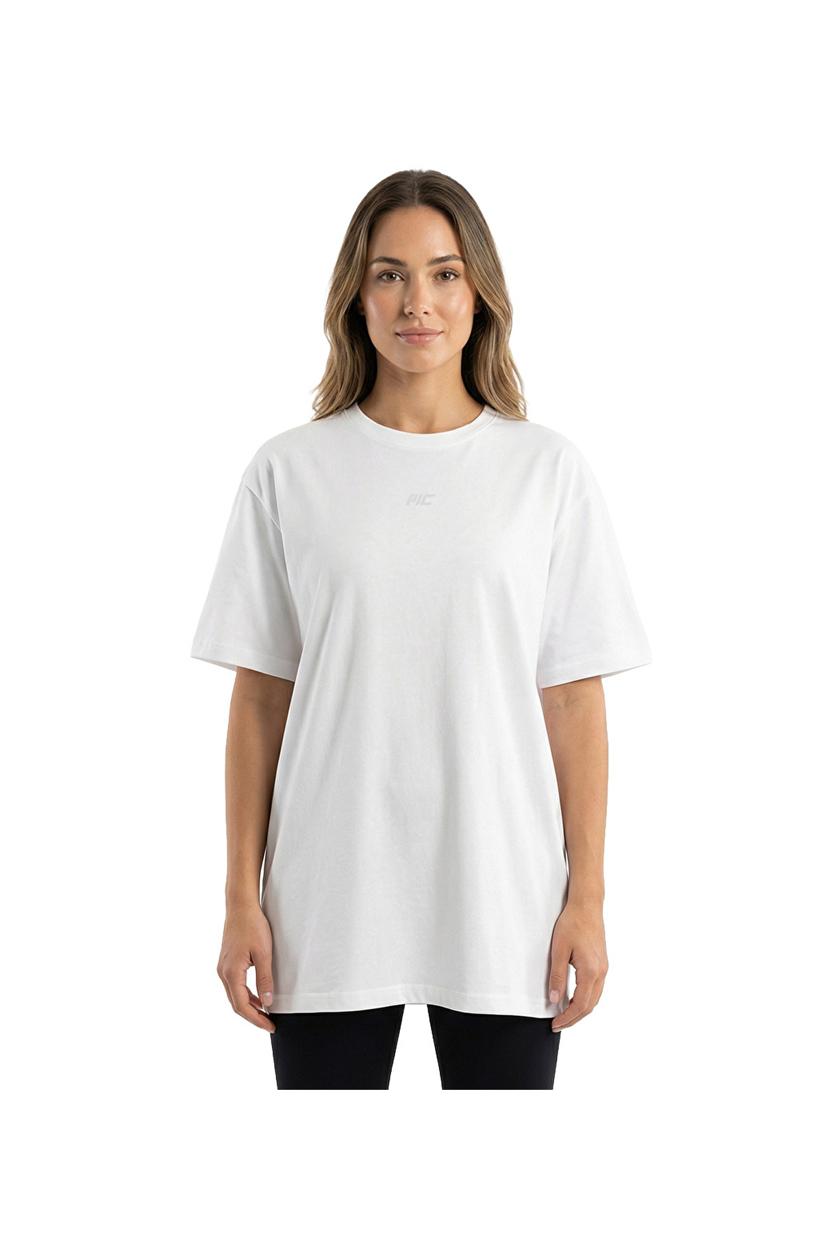 MUSCLECLOTH Training Kadın Oversize T-Shirt Kırık Beyaz
