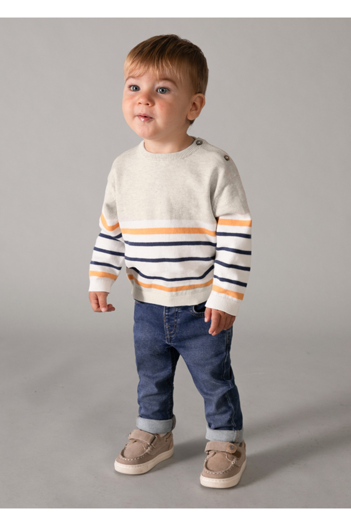 Mayoral Erkek Bebek Çizgili Kazak Krem 1309 fotoğrafı 2 (önizleme)